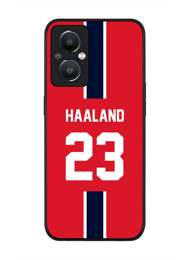 Stylizedd Rugged Black edge case for OnePlus Nord N20 5G Slim fit Soft Case Flexible Rubber Edges Anti Drop TPU Gel Thin Cover - Football Team - Norway Player Name - Haaland - Image 1