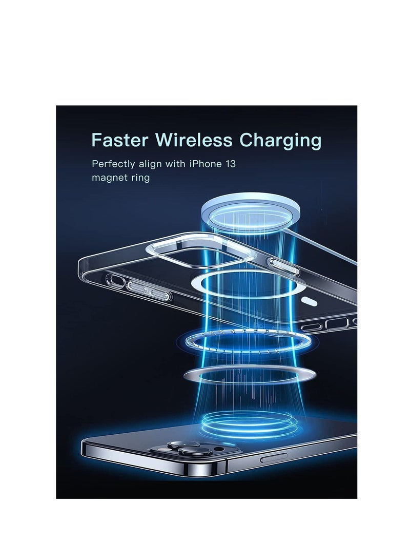 Magnetic iPhone 13 Pro Case Clear TPU Transparent with Shock Absorption Proof Anti Scratch Resistant Bumper Protective Crystal Cover - Image 3