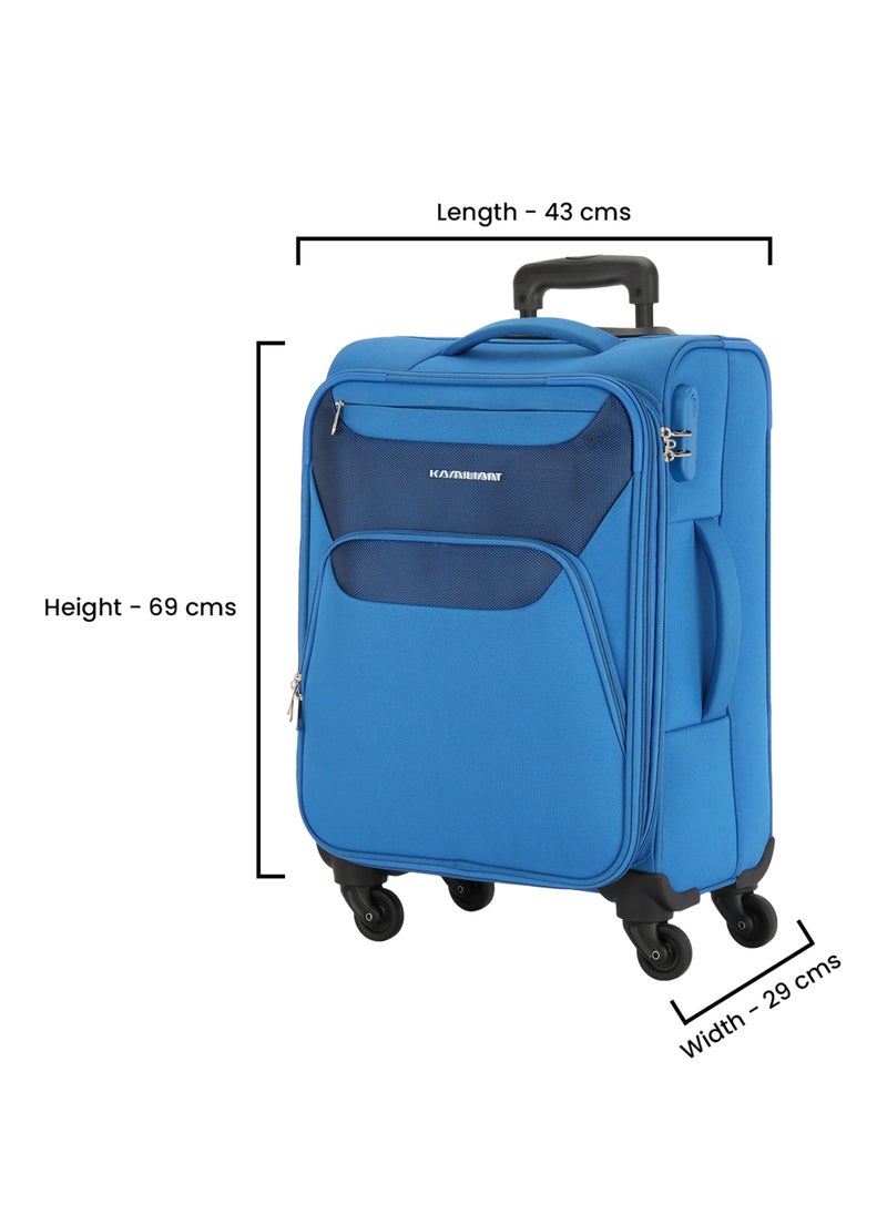 KAMILIANT - KAMILIANT BALI 3PCS SET Soft Luggage sets with Spinner wheels -Blue - Image 1