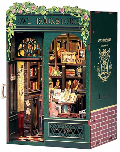 Hands Craft DIY Miniature Kit Book Nook Owl Bookstore Enchanting Nocturnal Library Whimsical Design Vintage Charm Cozy Bookshelf Decor Wonderful Gift for Book Owl Lovers - Image 1