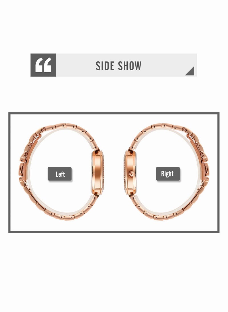 roaiss Women's Steel Strap Quartz Watch Analog Display Round Dial Watches with Full Rhinestone Decoration Waterproof Elegant Gifts for Ladies - Image 5