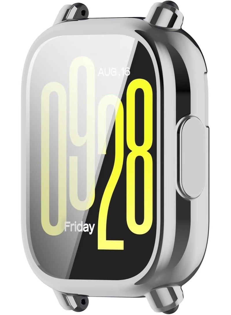 Case for Xiaomi Redmi Watch 5 Active, Soft TPU Protective Cover, Anti-Scratch All-Inclusive Shockproof Bumper Case, Durable Watch Protector for Sports, Running, Riding, Camping, and Outdoor Activities – Silver - Image 3