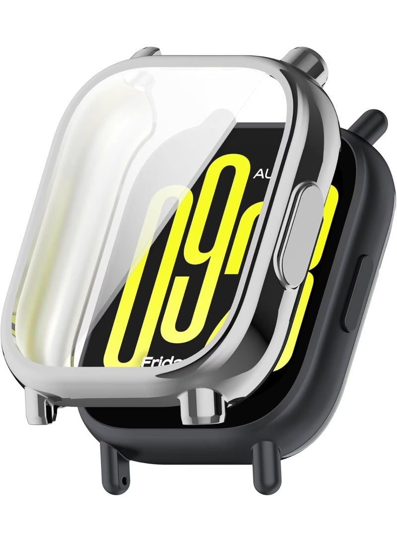 Case for Xiaomi Redmi Watch 5 Active, Soft TPU Protective Cover, Anti-Scratch All-Inclusive Shockproof Bumper Case, Durable Watch Protector for Sports, Running, Riding, Camping, and Outdoor Activities – Silver - Image 1