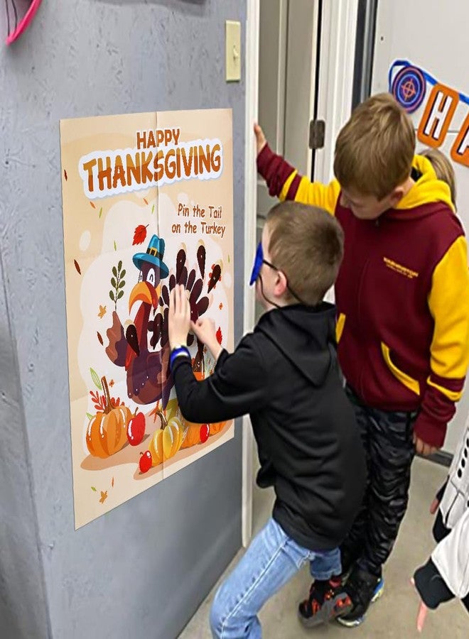 PARTYLOUD Thanksgiving Games for Family, Pin The Tail on The Turkey Games, Thanksgiving Party Games Activities Party Supplies Favors for Kids Adults Toddlers Preschool Party - Image 3