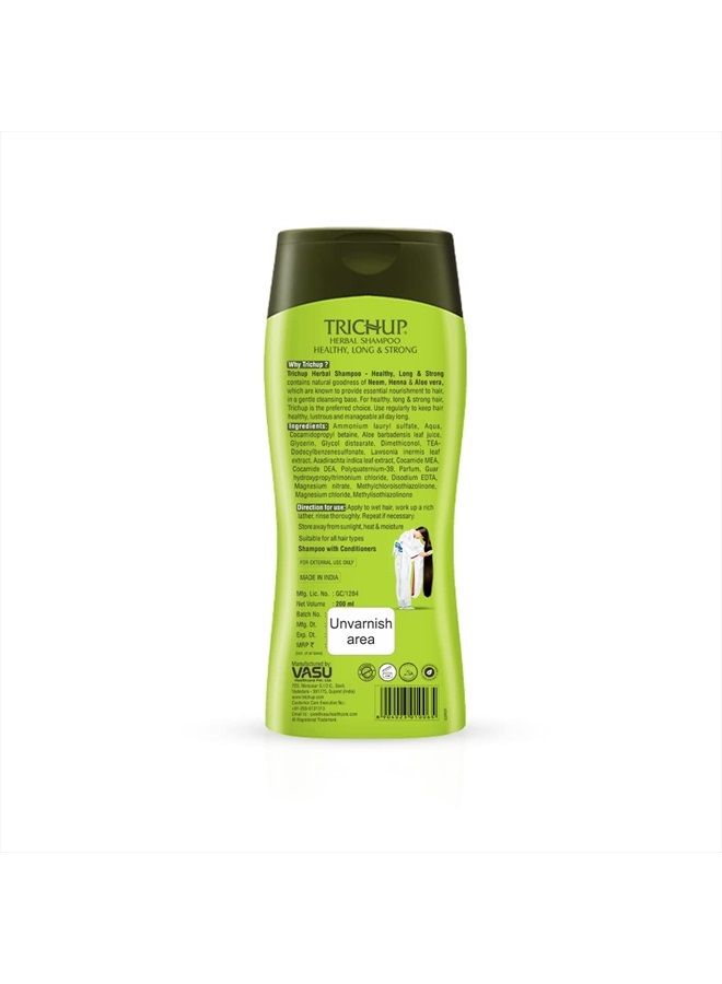 Trichup Healthy Long & Strong Herbal Hair Shampoo (200 ml x 3) (Pack of 3) - Image 2
