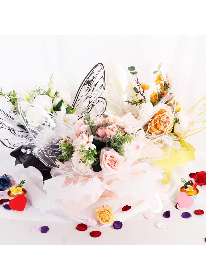 40 ورقة كريستال فراشة زهرة باقة التغليف ورقة واضحة الزهور ملفوفات التعبئة والتغليف باقة الملحقات - Image 4