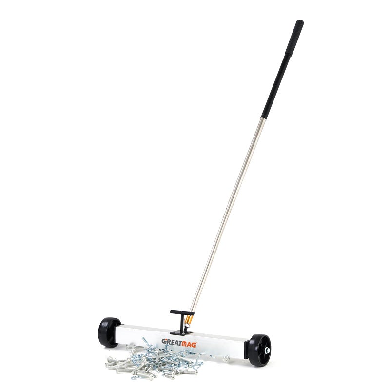 GREATMAG Rolling Magnetic Sweeper Magnetic Pickup Tool Magnetic Sweeper with Wheels Nail Magnet Sweeper 17 inch Heavyduty Magnetic Lawn Yard Sweeper Capacity with Quick Release - Image 2