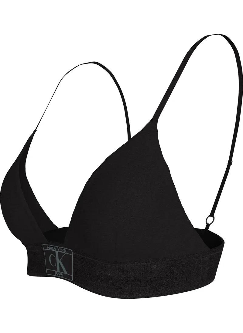 كالفن كلاين Logo Plunge Neck Bra