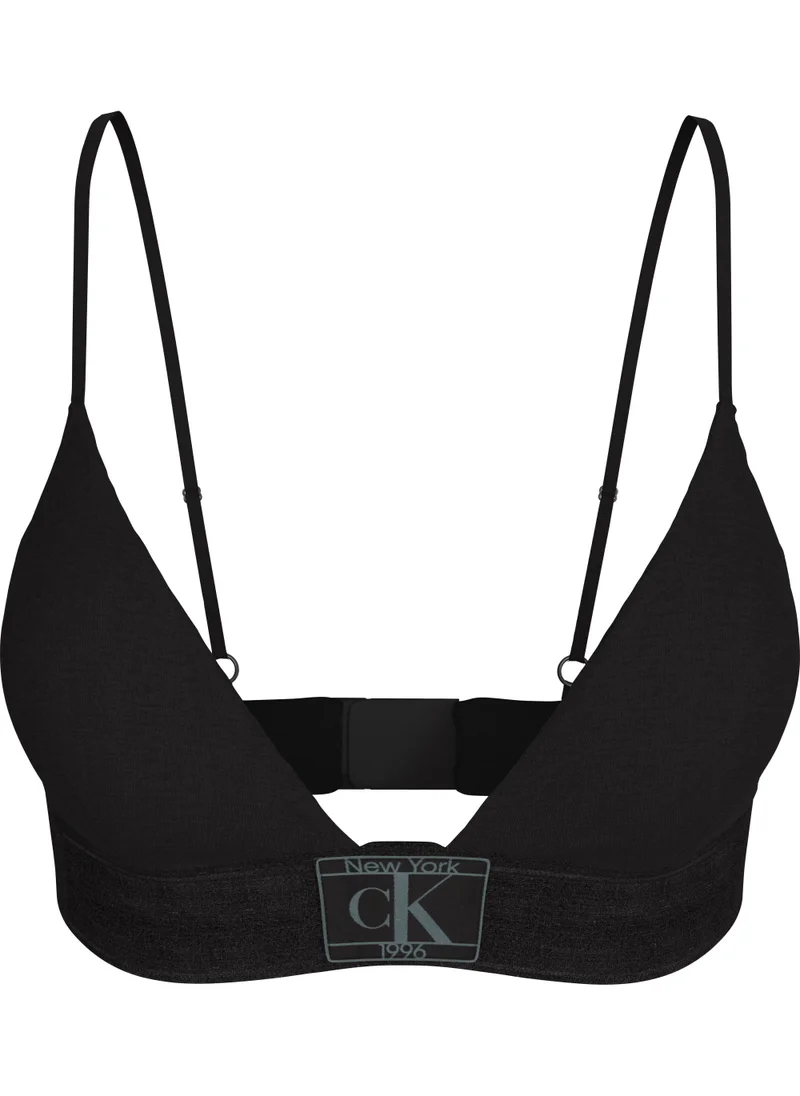 كالفن كلاين Logo Plunge Neck Bra