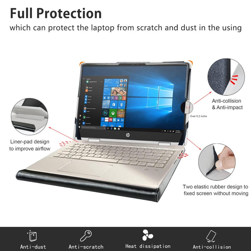 Alapmk Protective Case for Lenovo IdeaPad Slim 3 Chromebook Gen 8/Yoga Pro 9i Gen 8 14,Case for HP Chromebook x360 14a-caXXXX 14a-ca0030wm & Vostro 14 3430 3435/Latitude 3445 Chromebook 14",Black - Image 4