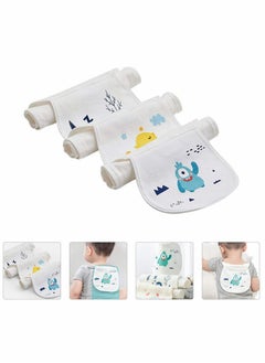 KASTWAVE Baby Burp Cloths 3 Pcs Cotton Cartoon Pattern Absorbent And Soft Kindergarten Kids Newborn Back Towel Pads Baby Towels Spit Up Cloths  - Image 1
