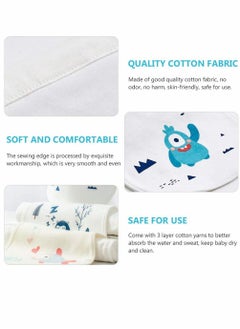 KASTWAVE Baby Burp Cloths 3 Pcs Cotton Cartoon Pattern Absorbent And Soft Kindergarten Kids Newborn Back Towel Pads Baby Towels Spit Up Cloths  - Image 4