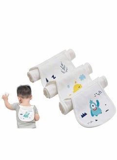 KASTWAVE Baby Burp Cloths 3 Pcs Cotton Cartoon Pattern Absorbent And Soft Kindergarten Kids Newborn Back Towel Pads Baby Towels Spit Up Cloths  - Image 5