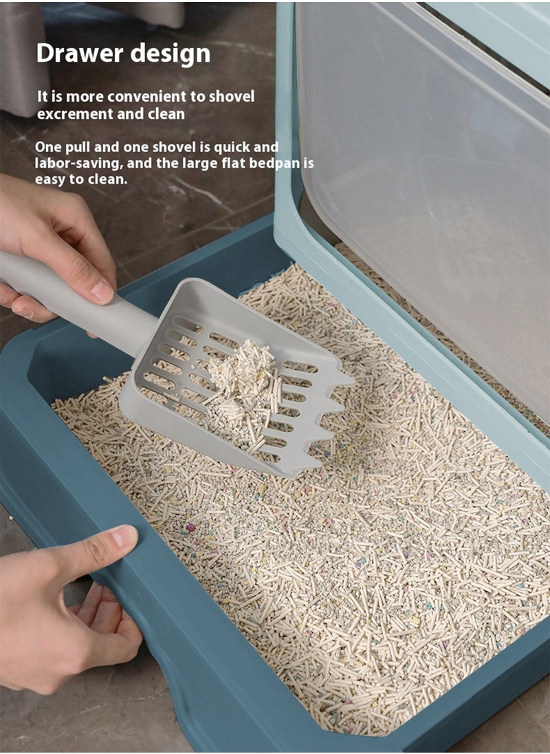 Kidle - Foldable Cat Litter Box with Lid Cat Litter Tray Litter Basin for Cats - Image 1