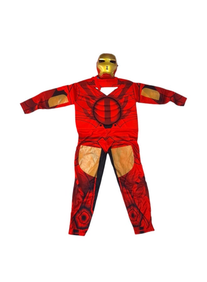 Iron Man Kids Costume with Plastic Mask – Size M for Ages 4 to 6 Years