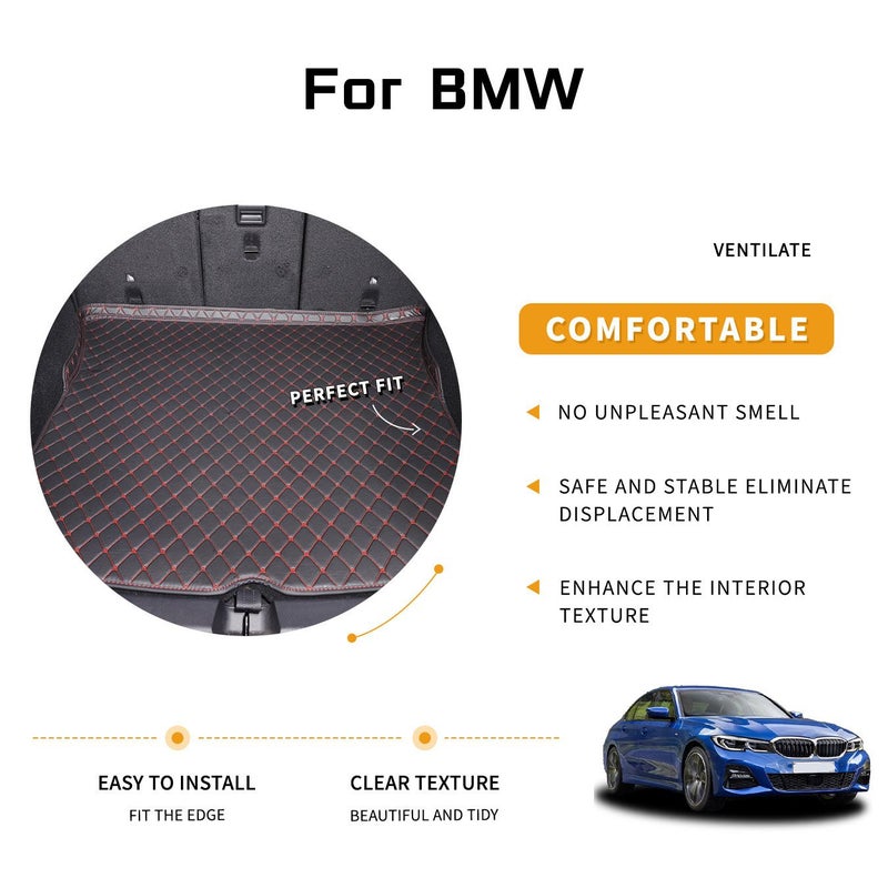 Black Line Trunk Mat For BMW X5 2004-2007 Cargo Area Protection Stylish Design - Image 1
