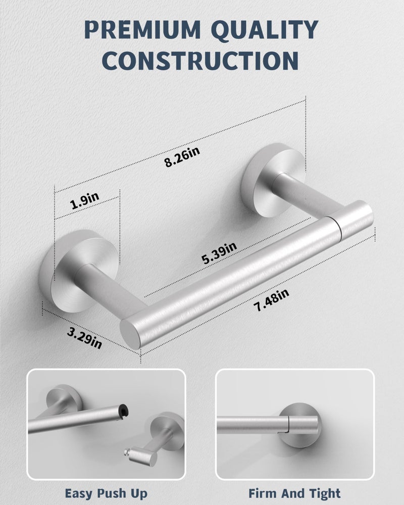 RARXTR Bathroom Toilet Paper Holder Wall Mount SUS304 Stainless Steel Double Post Pivoting Toilet Paper Roll Holder Wall Mounted for Bathroom RV Commercial Toilet Tissue Dispensers, Brushed Nickel - Image 5