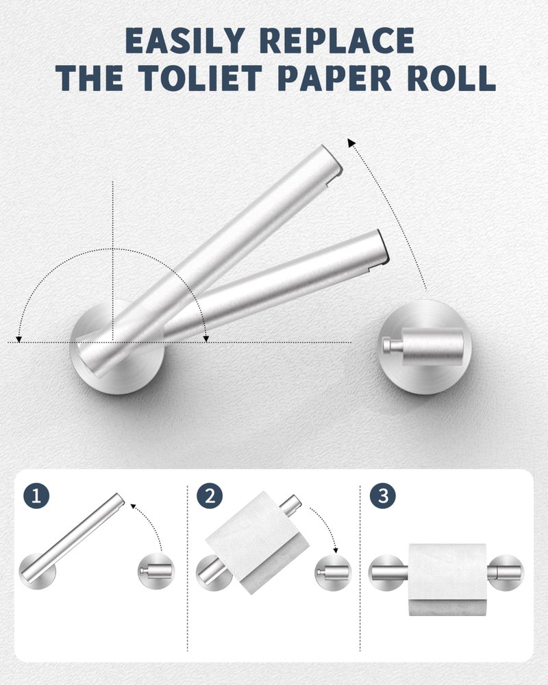 RARXTR Bathroom Toilet Paper Holder Wall Mount SUS304 Stainless Steel Double Post Pivoting Toilet Paper Roll Holder Wall Mounted for Bathroom RV Commercial Toilet Tissue Dispensers, Brushed Nickel - Image 4