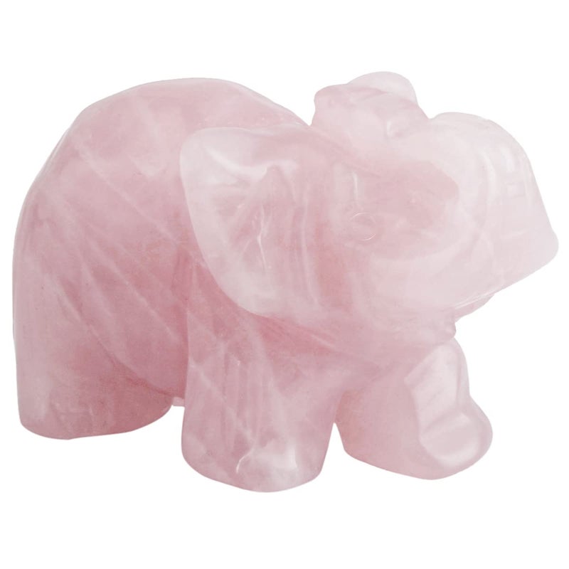 mookaitedecor Rose Quartz Elephant Crystal Sculpture Statue Healing Reiki Pocket Gemstone Figurines Crafts 1.5 Inch - Image 3