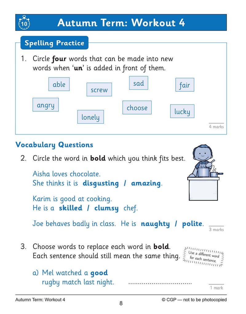 KS1 English 10-Minute Weekly Workouts: Spelling & Vocabulary - Year 2 - Image 4