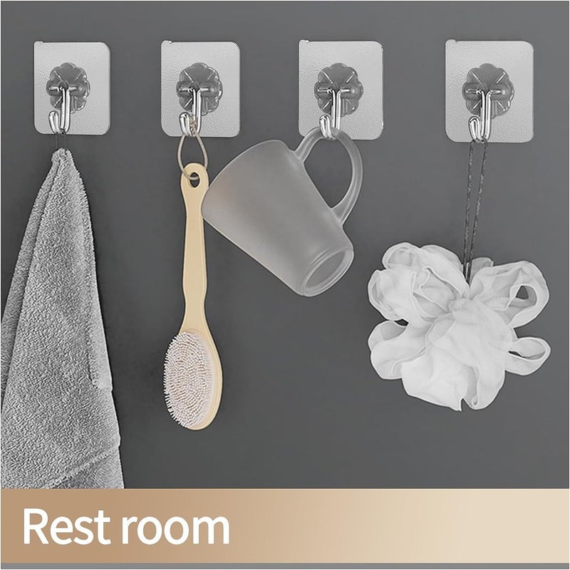 COOFANDY Wall Hooks for Hanging Transparent Waterproof Sticky Hooks Nail Free Sticky Hangers with Stainless Hooks for Bathroom Kitchen Outdoor Dorm Room Essentials 10 - Image 5