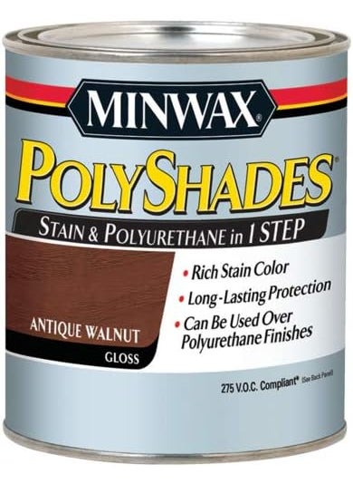 Minwax Minwax 217404444 Polyshades  Stain  Polyurethane in 1 Step 275 VOC 12 pint Antique Walnut Gloss  - Image 1