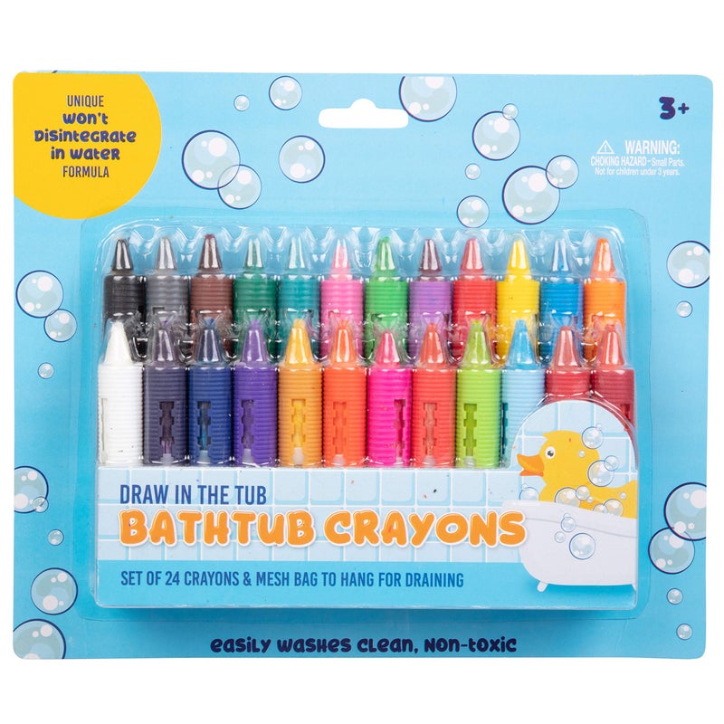 SCS Direct Bath Crayons Super Set-24 Draw in the Tub Colors with Bathtub Storage Mesh Bag- Non-Toxic, Safe for Children, Won't Disintegrate in Water-Art Project for Toddlers, Fun Gift & Stocking Stuffer for Kids - Image 5