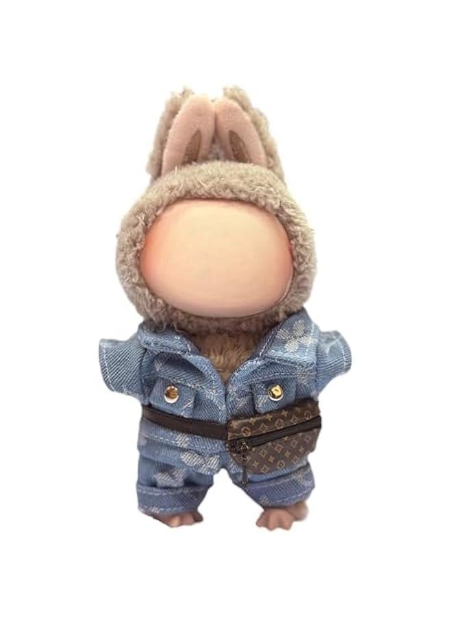 Arabest Clothes for Labubu(NO Doll) - Exquisite Luxury Designer Accessories Clothes Set for Labubu,Boy Clothes Set with Bag Suitable for Labubu 17 Cm Doll (Blue-suitset) - Image 1