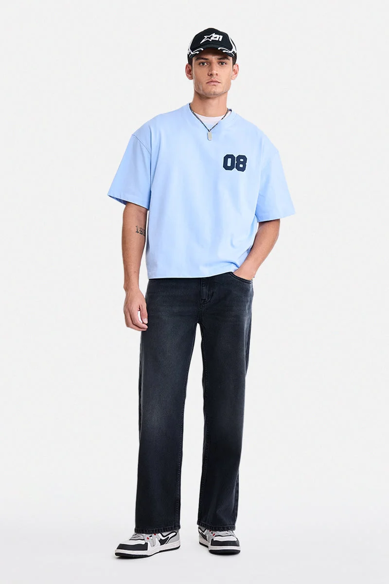 SNITCH Charcoal Grey Solid Loose Fit Streetwear Jeans