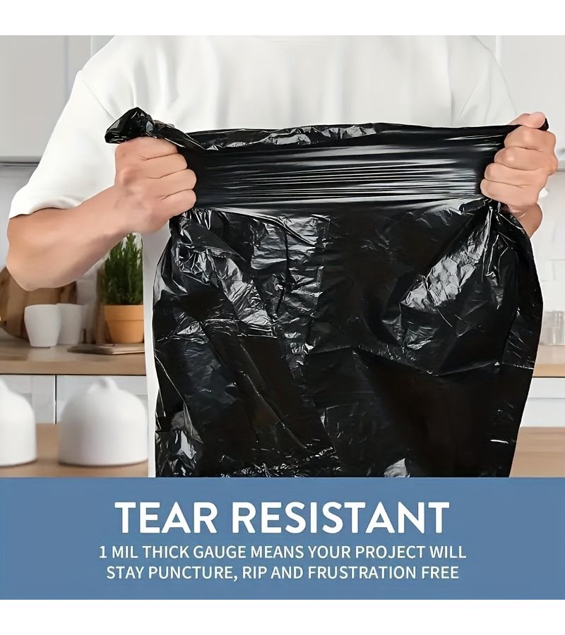 3 Rolls Of 60 Black Portable Trash Bags Multipurpose For Offices Kitchens Living Rooms Bathrooms And Outdoors - Image 3