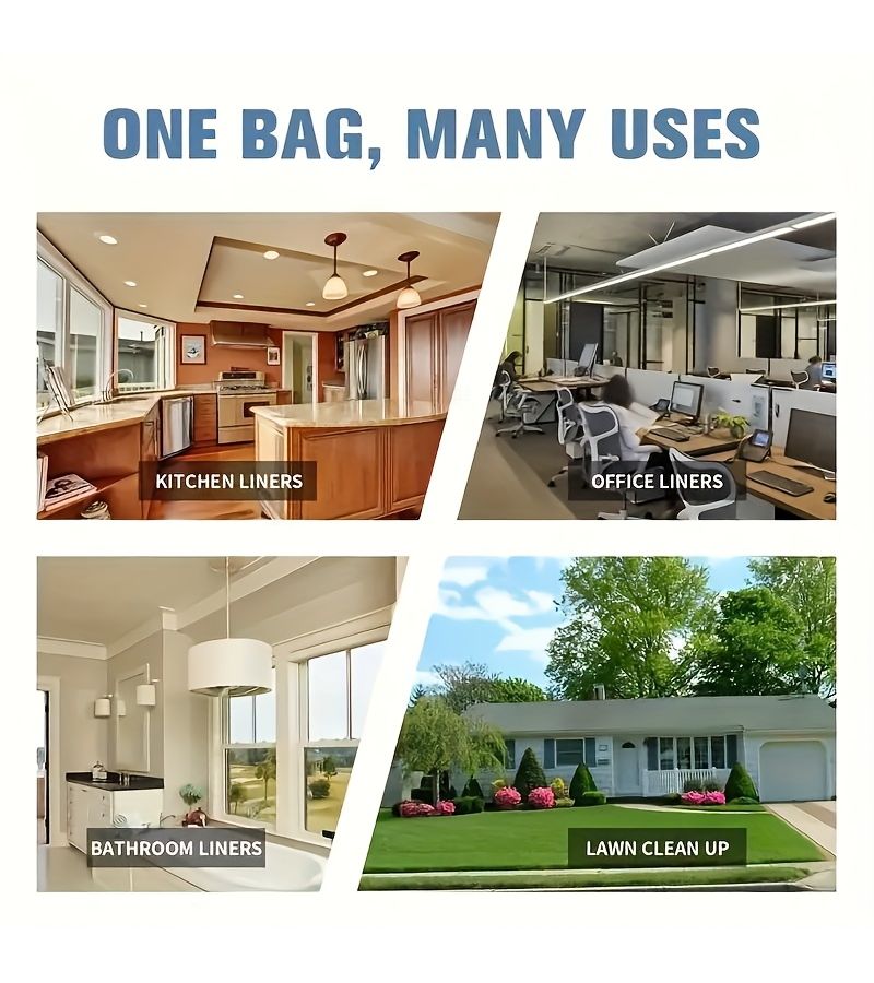 3 Rolls Of 60 Black Portable Trash Bags Multipurpose For Offices Kitchens Living Rooms Bathrooms And Outdoors - Image 4