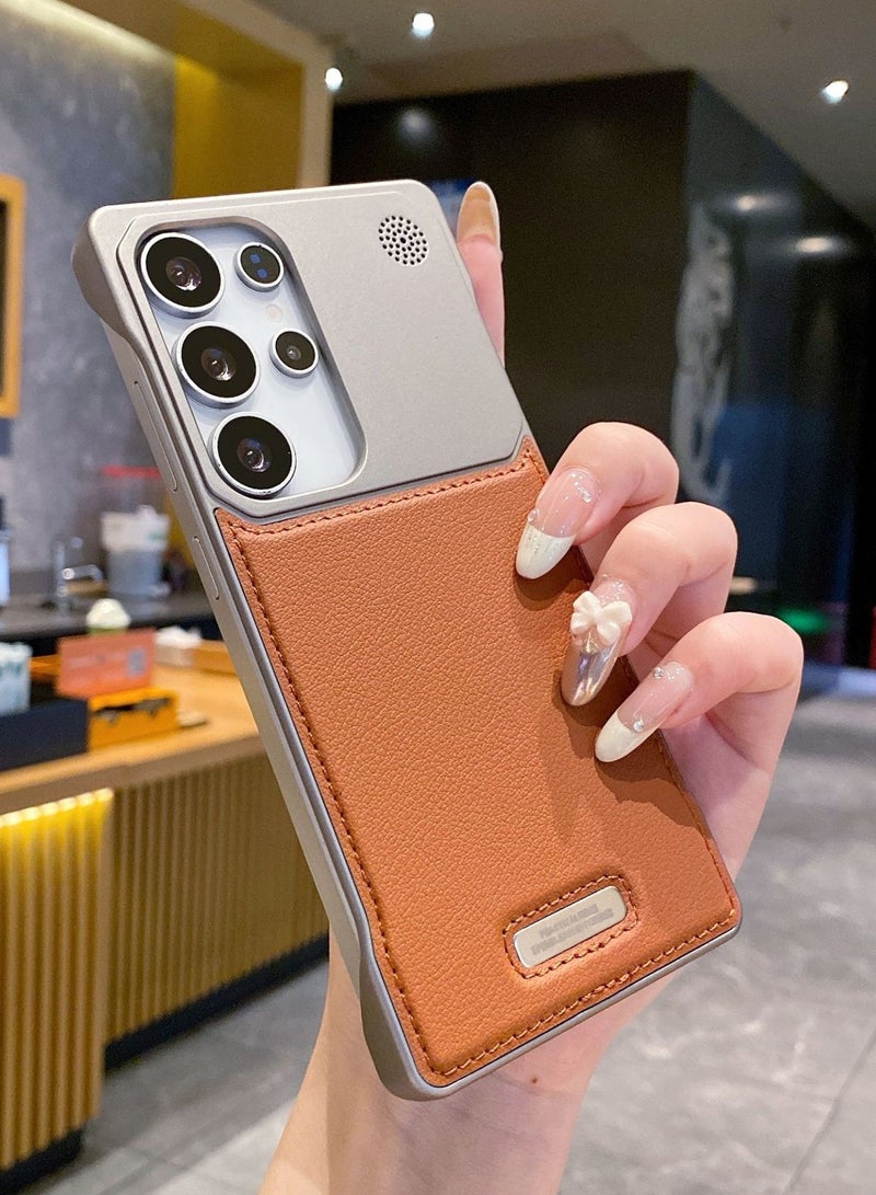 General Luxury Leather Protective Case for Galaxy S25 Ultra, with Magnetic Frame and Borders  - Image 2