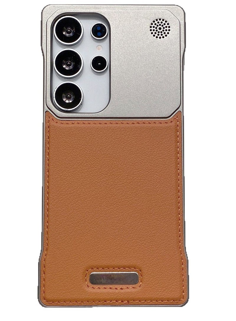 General Luxury Leather Protective Case for Galaxy S25 Ultra, with Magnetic Frame and Borders  - Image 1