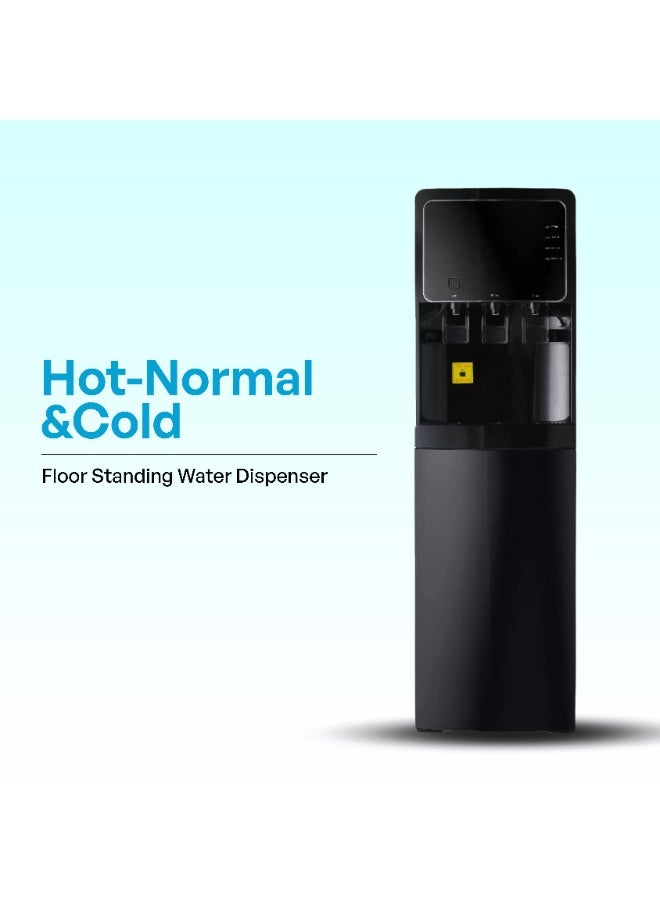 ايرس موزع مياه بتحميل سفلي مع مضخة - 3 صنابير مياه ساخنة وعادية وباردة - تبريد ضاغط، خزان من الفولاذ المقاوم للصدأ مضاد للبكتيريا، منخفض الضوضاء، نظام مضاد للانسكاب، موفر للطاقة، 220-240 فولت ~ 50/60 هرتز، قفل أمان للأطفال - مثالي للمنزل والمكتب - Image 2