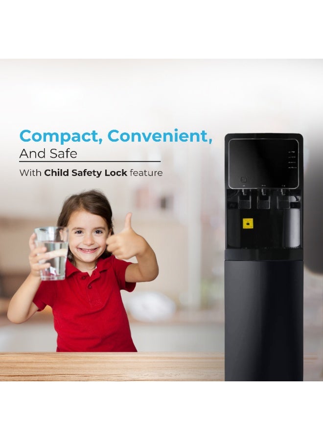 ايرس موزع مياه بتحميل سفلي مع مضخة - 3 صنابير مياه ساخنة وعادية وباردة - تبريد ضاغط، خزان من الفولاذ المقاوم للصدأ مضاد للبكتيريا، منخفض الضوضاء، نظام مضاد للانسكاب، موفر للطاقة، 220-240 فولت ~ 50/60 هرتز، قفل أمان للأطفال - مثالي للمنزل والمكتب - Image 5