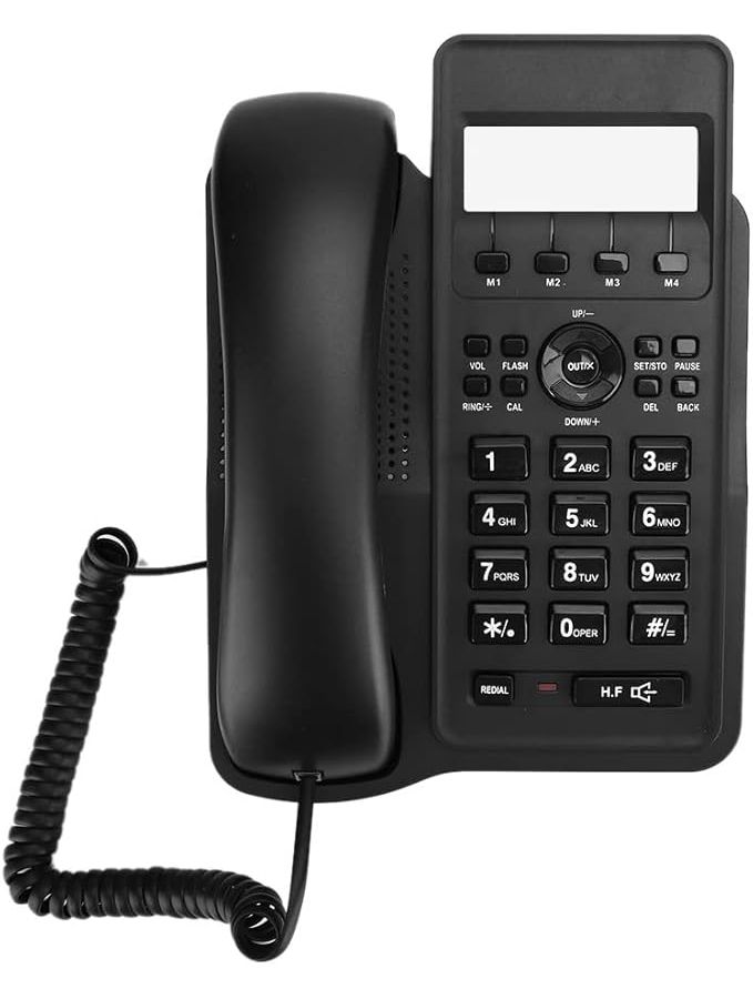 English Landline Telephone Black Dual Connectivity Stylish Design Random Color Options - Image 1