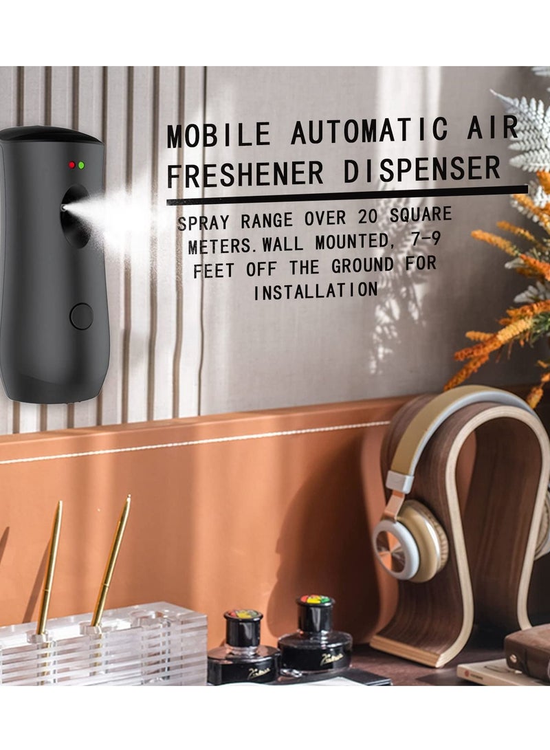 "Automatic Air Freshener Dispenser Adjustable Aroma Spray Machine Free Stand or Wall Mounted for Bedrooms, Bathrooms Offices Airports Hotels Commercial Places (Black) Battery Not Included"