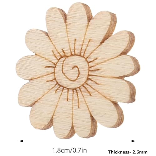 Cliths Pack of 30 Pcs DIY Wooden Flowers for Crafts, Unfinished Wood Cutouts for Painting, Fall Leaves Craft Shapes, Decorative Wooden Chips for DIY, Scrapbooking, and Home Decor - Image 2