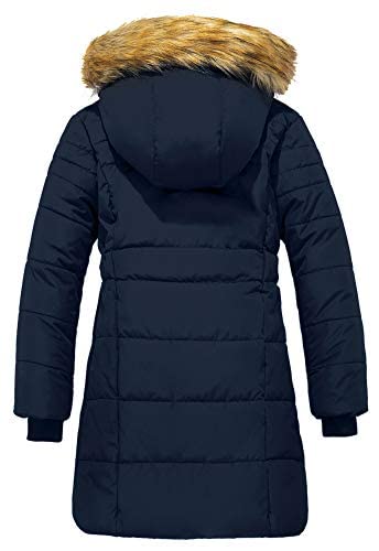 ZSHOW Girls' Outerwear Coat Warm Hooded Puffer Jacket Long Winter Coat(Navy Blue,10-12) - Image 3
