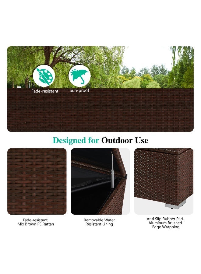 YIYAN Indoor-Outdoor Wicker Storage Cabinet, Rattan Patio Storage Box for Balcony, Garden & Apartment Use, Weather-Resistant Brown - Image 5