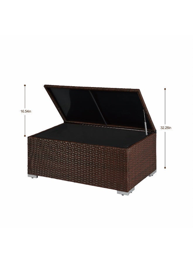 YIYAN Indoor-Outdoor Wicker Storage Cabinet, Rattan Patio Storage Box for Balcony, Garden & Apartment Use, Weather-Resistant Brown - Image 4