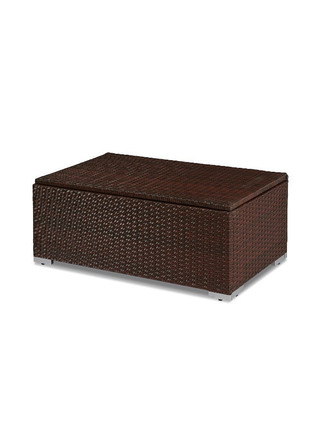 YIYAN Indoor-Outdoor Wicker Storage Cabinet, Rattan Patio Storage Box for Balcony, Garden & Apartment Use, Weather-Resistant Brown - Image 3