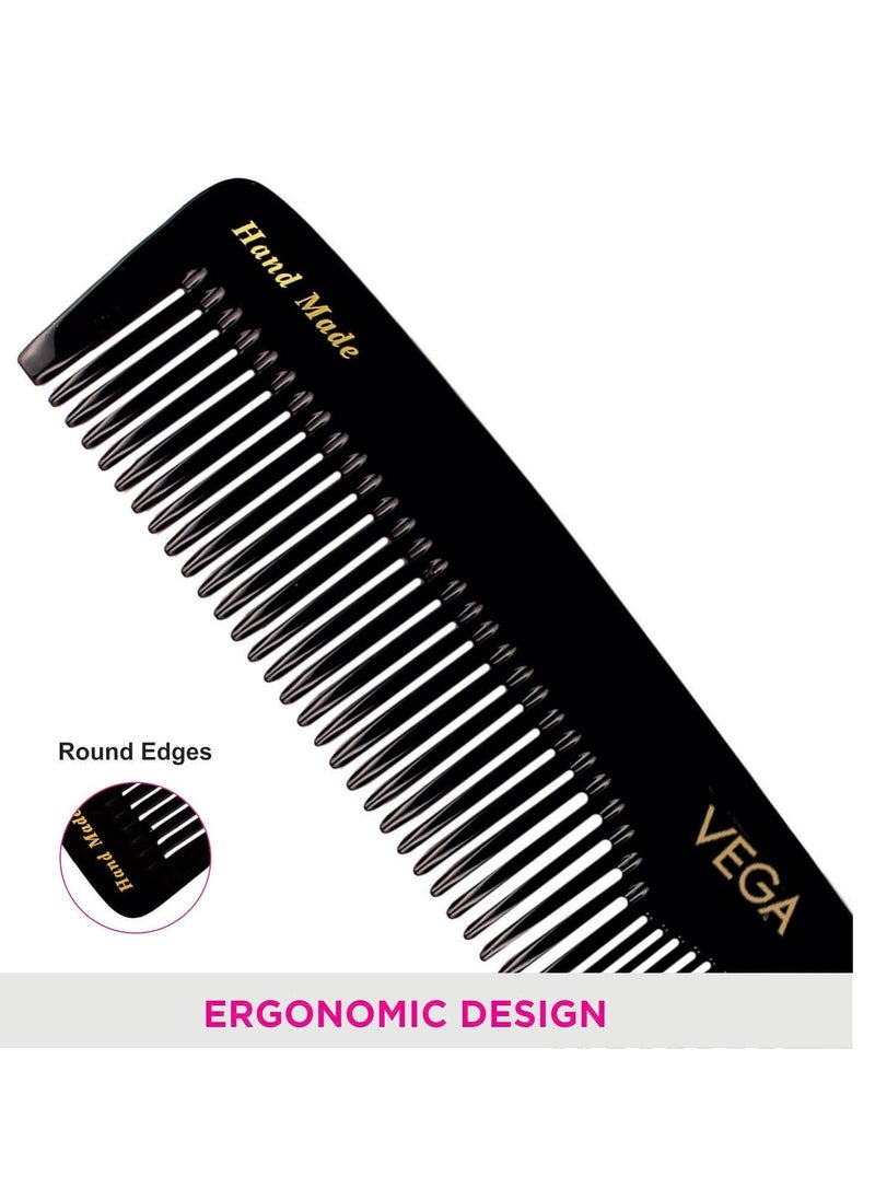 Vega Graduated Black Dressing Handmade Hair Comb (India's No.1* Hair Comb Brand)For Men and Women (HMBC-101)  - Image 5