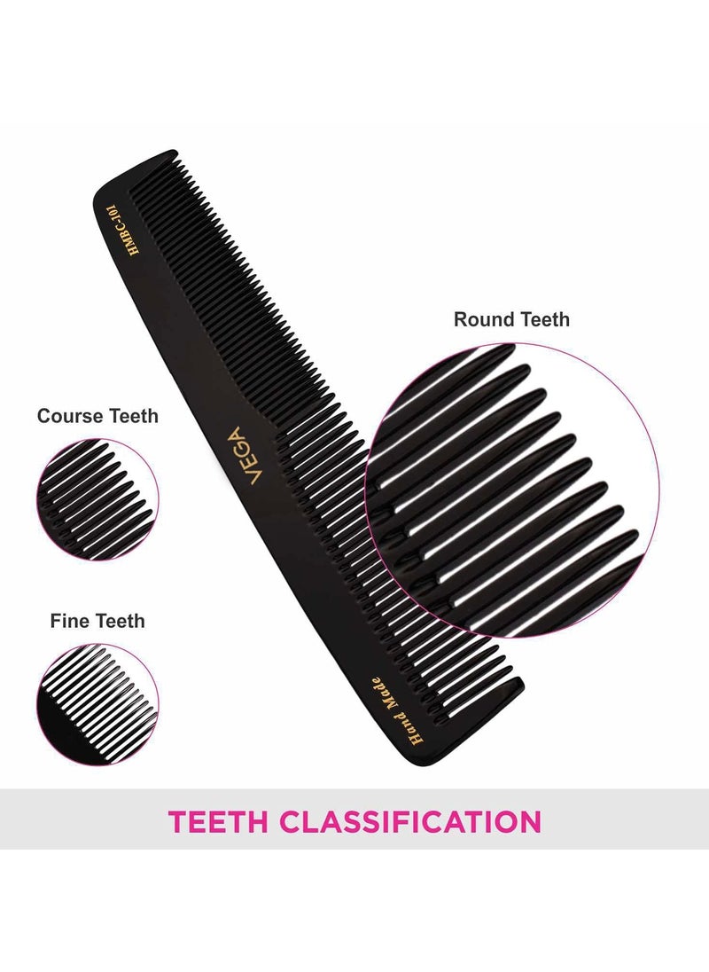Vega Graduated Black Dressing Handmade Hair Comb (India's No.1* Hair Comb Brand)For Men and Women (HMBC-101)  - Image 4