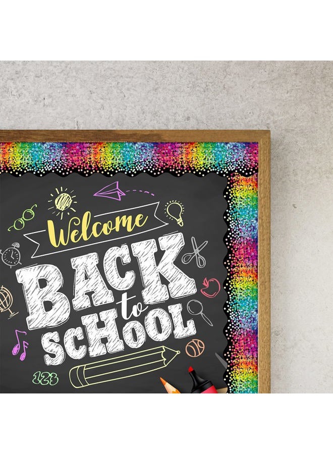 Tenare Colorful Dot Trim Border Confetti Bulletin Board Border Trim Self Adhesive Border Classroom Decoration Back to School Decorations Border for Bulletin Board Office Chalkboard Decor, 49.2 Feet - Image 4