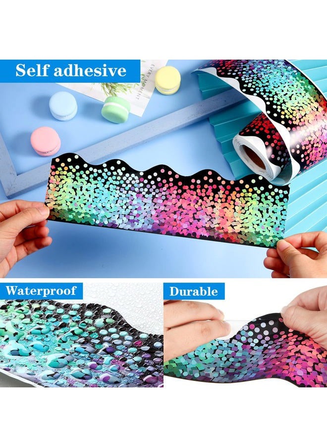 Tenare Colorful Dot Trim Border Confetti Bulletin Board Border Trim Self Adhesive Border Classroom Decoration Back to School Decorations Border for Bulletin Board Office Chalkboard Decor, 49.2 Feet - Image 3