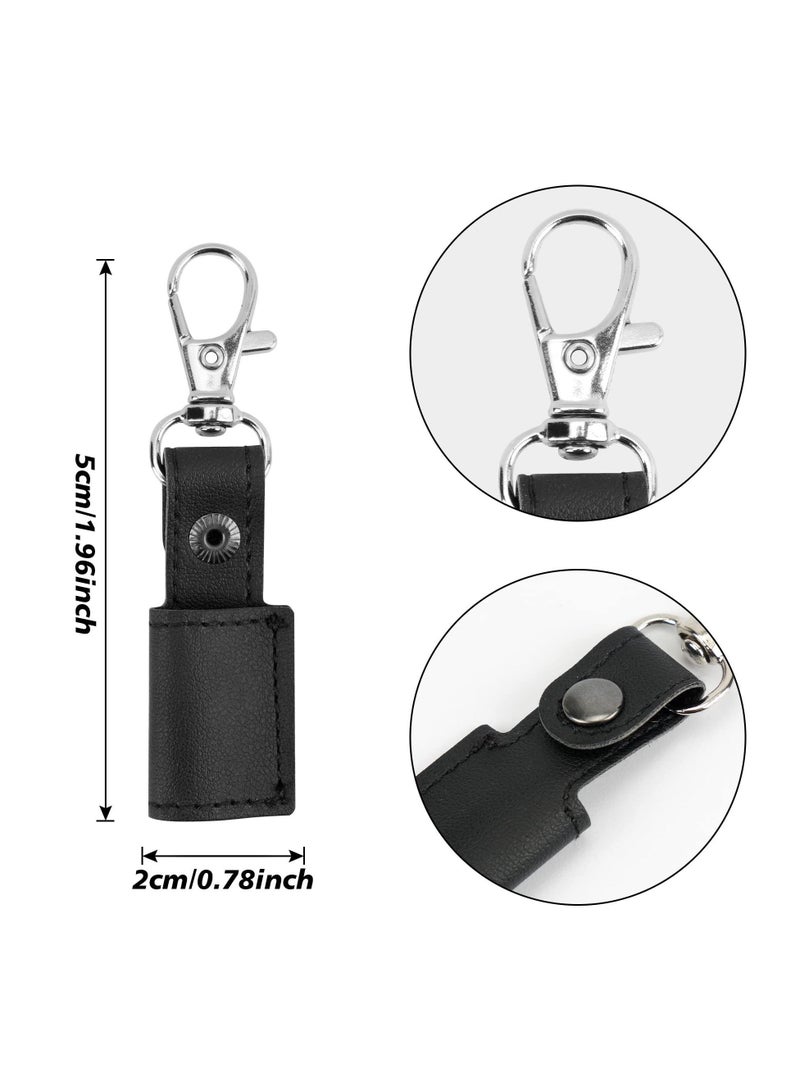 XiuWoo 4 Pcs Portable Pen Holder Leather Badge Pencil Pouch Pocket Protector for Keychain or Neck Lanyard - Image 3