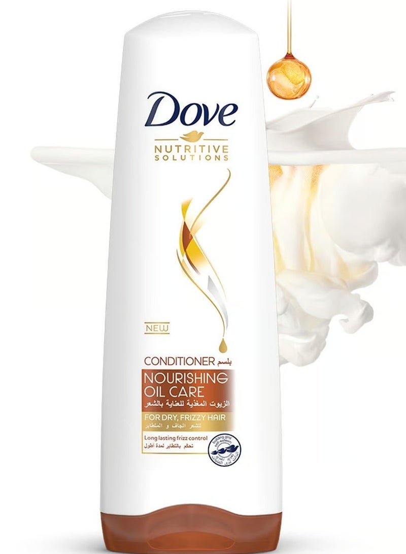 Dove Shampoo Nourishing Oil Care 350ML + Dove Conditioner Nourishing Oil Care 350ML (Packaging may vary) - Image 3