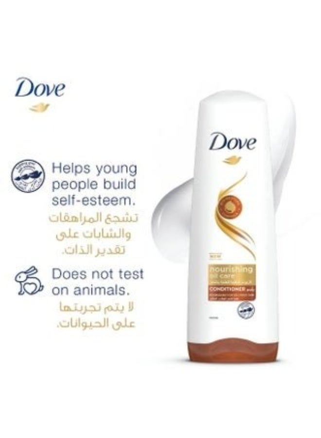 Dove Shampoo Nourishing Oil Care 350ML + Dove Conditioner Nourishing Oil Care 350ML (Packaging may vary) - Image 5