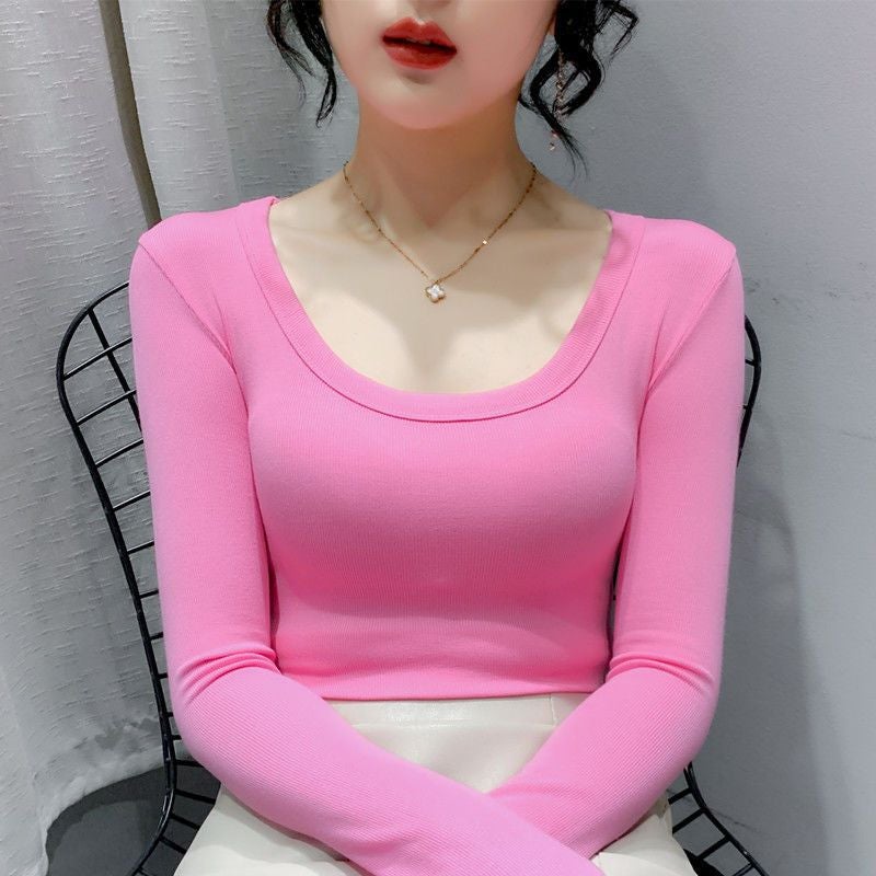 ملابس علوية Rose Thread ملابس أساسية الخريف مُلابِسٌ ضخمة للنساء - Image 1